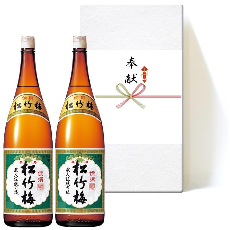 Amazon.co.jp: 【奉献酒】宝酒造 松竹梅 佳撰 1.8L×2本【箱入】白包装